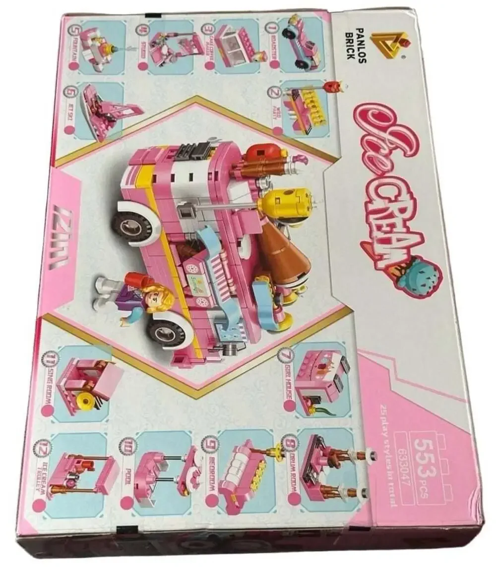 Panlos Brick 12-in-1 Ice Cream Truck Building Set 633047 (553 Pieces)